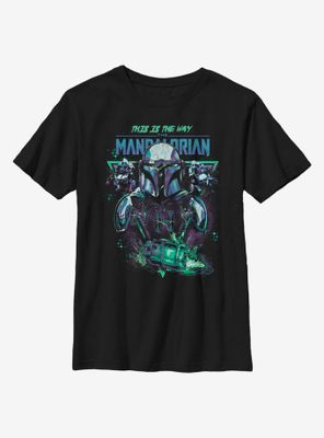 Star Wars The Mandalorian Shoot Em Down Triangle Youth T-Shirt