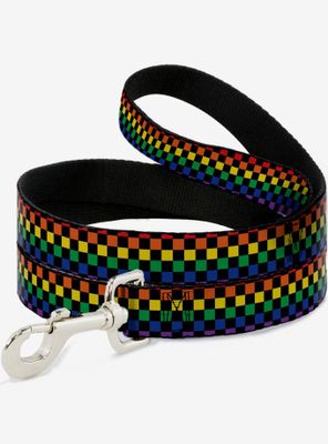 Checker Rainbow Dog Leash