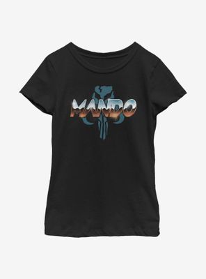Star Wars The Mandalorian Mando Chrome Large Letters Youth Girls T-Shirt