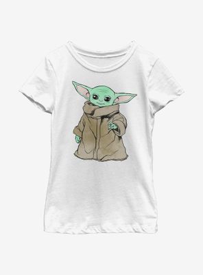 Star Wars The Mandalorian Child Sketch Simple Youth Girls T-Shirt