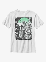 Star Wars The Mandalorian Group Poster Circle Youth T-Shirt