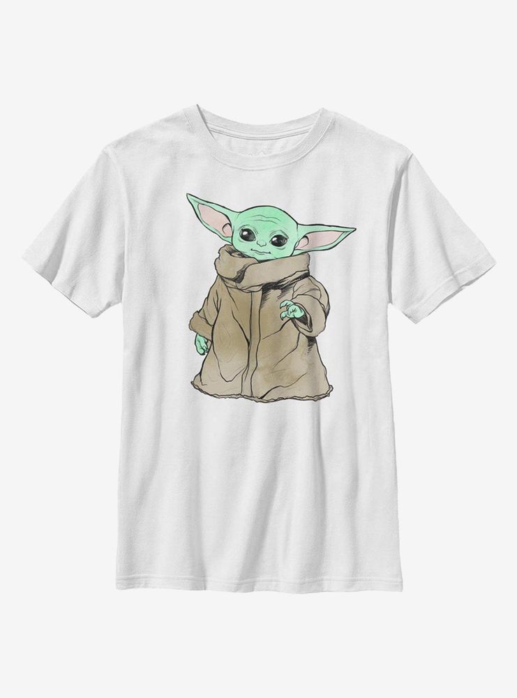 Star Wars The Mandalorian Child Sketch Simple Youth T-Shirt