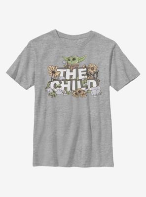 Star Wars The Mandalorian Child Vintage Flower Cute Youth T-Shirt