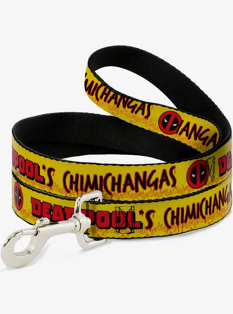 Marvel Deadpool Chimichangas Flames Dog Leash