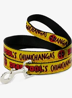 Marvel Deadpool Chimichangas Flames Dog Leash