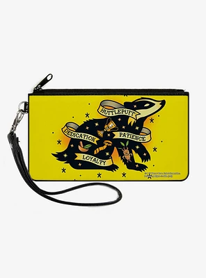 Harry Potter Hufflepuff Badger Traits Canvas Clutch Wallet