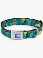 Luca and Alberto Sea Monsters Swimming Seatbelt Dog Collar