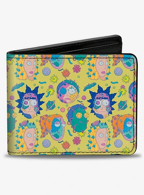Rick and Morty Smith Family Faces and Cells Bifold Wallet