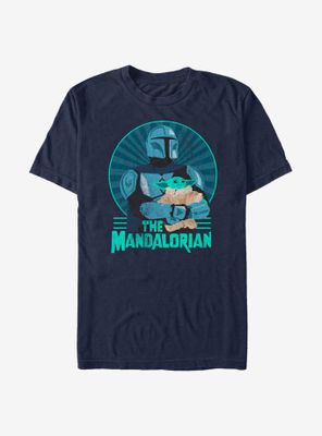 Star Wars The Mandalorian And Child Stripes T-Shirt