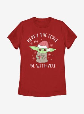 Star Wars The Mandalorian Christmas Child Womens T-Shirt