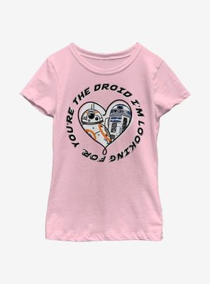 Star Wars: The Last Jedi You're Droid Heart Youth Girls T-Shirt