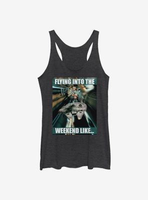 Star Wars Flying Into The Weekend Womens Tank Top