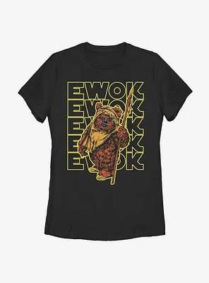 Star Wars Retro Multiple Ewok Womens T-Shirt