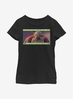 Star Wars Yoda Planning Youth Girls T-Shirt