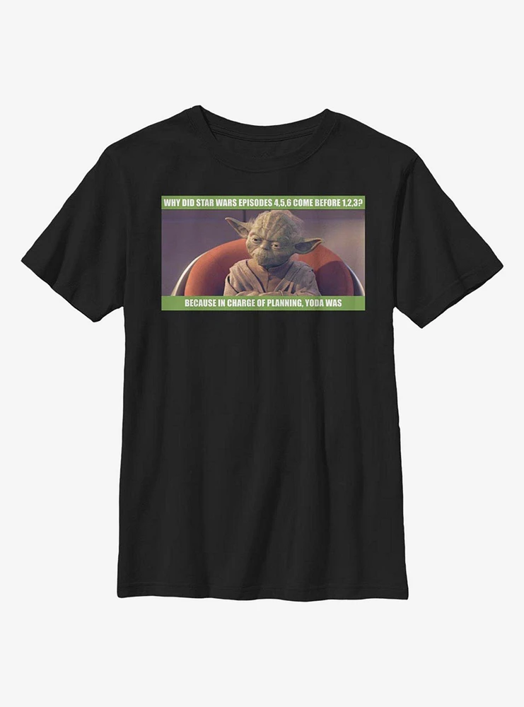 Star Wars Yoda Planning Youth T-Shirt