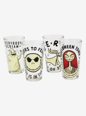 Disney The Nightmare Before Christmas Characters Pint Glass Set
