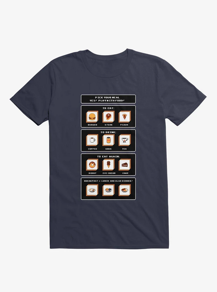 Picking Food Gamer Navy Blue T-Shirt