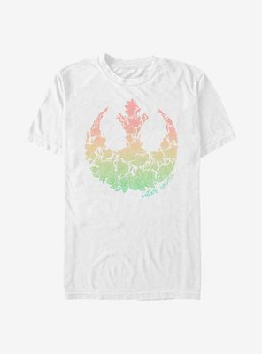 Star Wars Light Rainbow Rebel Logo T-Shirt