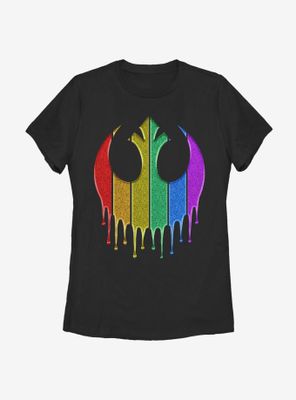 Star Wars Rainbow Rebel Drip Womens T-Shirt