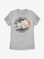 Star Wars May The 4th Be With You Retro Falcon Womens T-Shirt