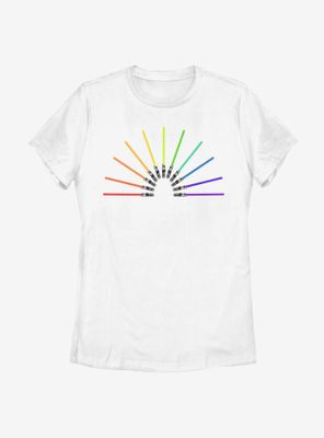 Star Wars Light Sabor Rainbow Womens T-Shirt