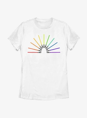 Star Wars Light Sabor Rainbow Womens T-Shirt