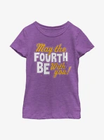 Star Wars May The Fourth Be With You! Lettering Youth Girls T-Shirt