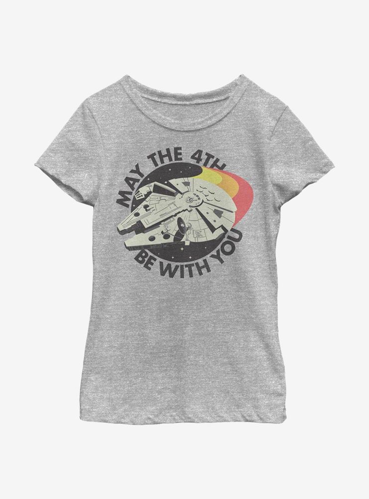 Star Wars May The 4th Be With You Retro Falcon Youth Girls T-Shirt