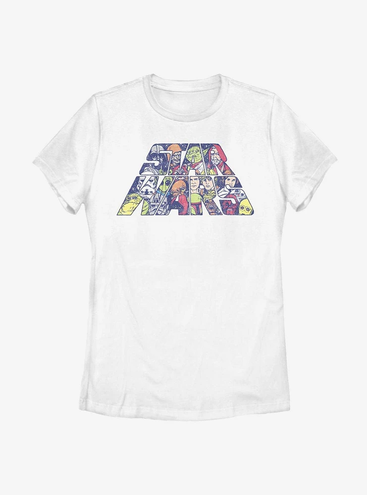 Star Wars Slant Characters Womens T-Shirt