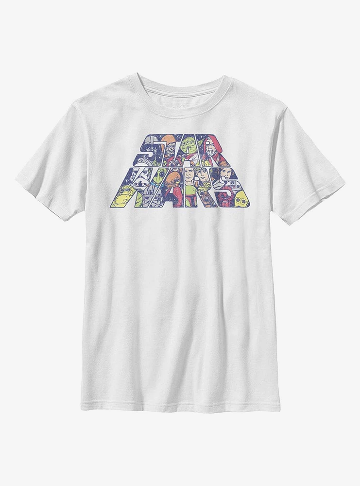 Star Wars Slant Characters Youth T-Shirt