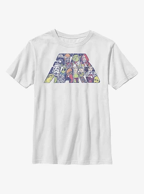 Star Wars Slant Characters Youth T-Shirt