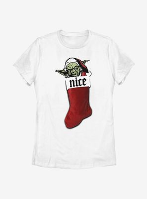 Star Wars Christmas Stocking Yoda Womens T-Shirt