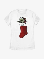 Star Wars Christmas Stocking Yoda Womens T-Shirt