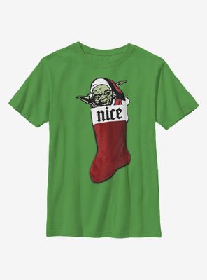 Star Wars Christmas Stocking Yoda Youth T-Shirt