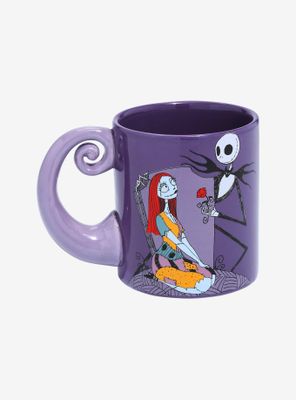 Disney The Nightmare Before Christmas Jack Skellington & Sally Spiral Handle Mug