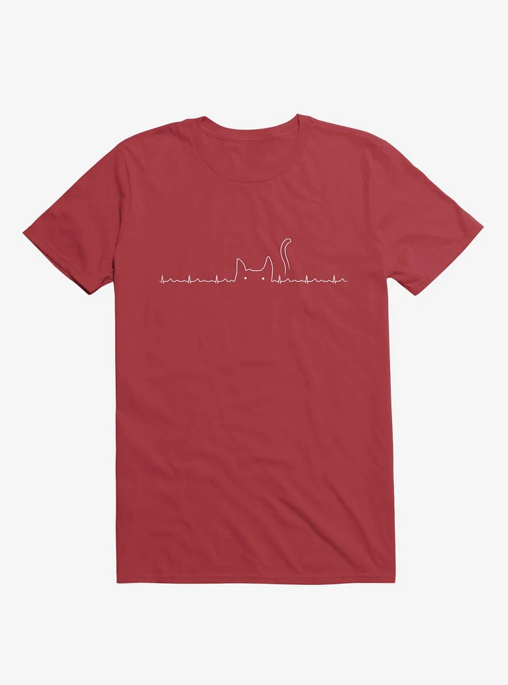 There Is A Cat My Heart Red T-Shirt