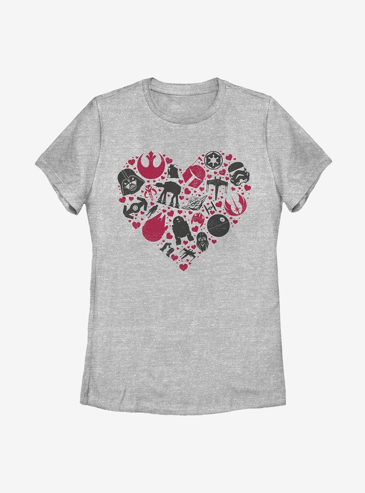 Star Wars Heart Icons Womens T-Shirt