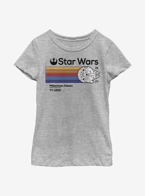 Star Wars Falcon Color Lines Youth Girls T-Shirt