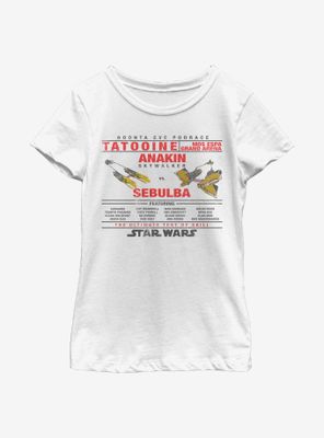 Star Wars Anakin Vs Sebulba Youth Girls T-Shirt