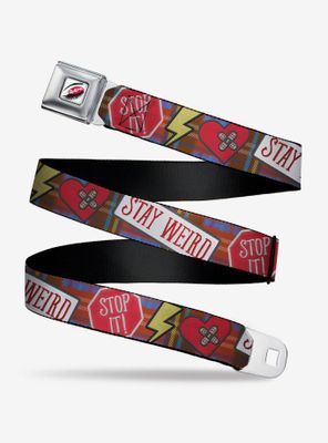 Disney Cruella Rebel Heart Patches Collage Youth Seatbelt Belt