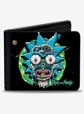 Rick and Morty 8 Bit Faces Bifold Wallet