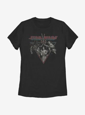 Star Wars Flaming Battle Womens T-Shirt