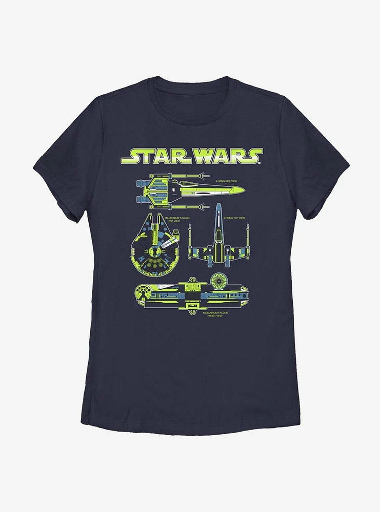 Star Wars Ship Specs Womens T-Shirt