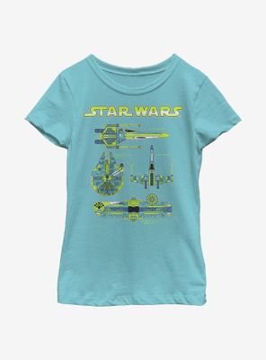 Star Wars Ship Specs Youth Girls T-Shirt