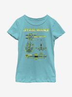 Star Wars Ship Specs Youth Girls T-Shirt