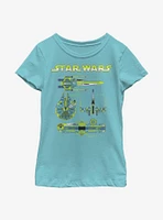Star Wars Ship Specs Youth Girls T-Shirt