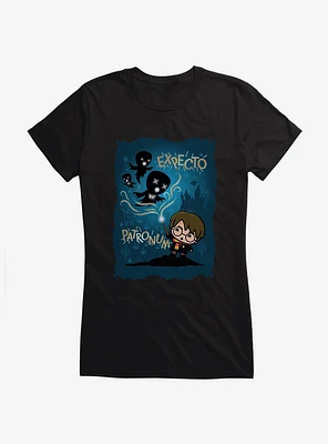 Harry Potter Expecto Patronum Blue Background Girls T-Shirt