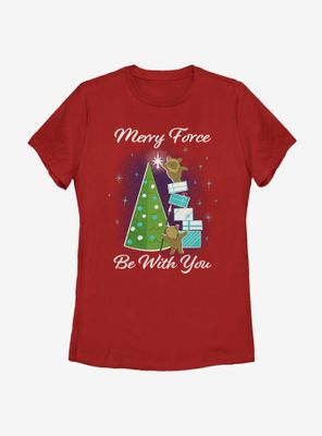 Star Wars Merry Force Be With You Ewoks Womens T-Shirt