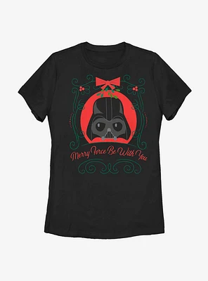 Star Wars Merry Force Be With You Darth Vader Womens T-Shirt