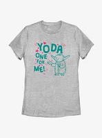 Star Wars Yoda One For Me Outline Womens T-Shirt